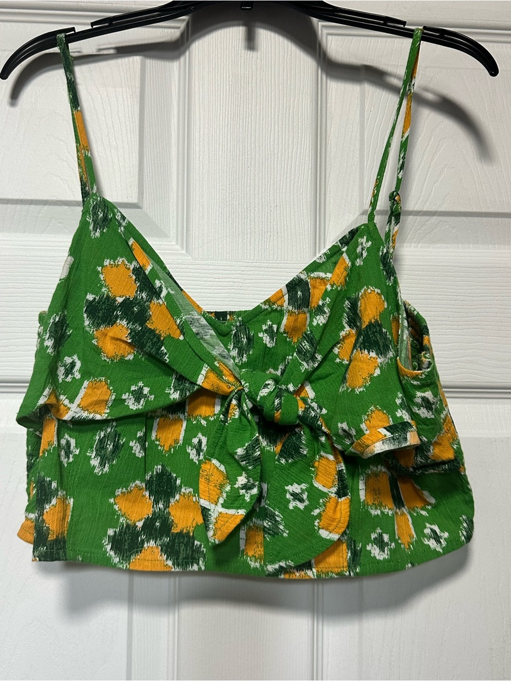 aerie Green Floral Tie-Front Camisole with Yellow Accents NWOT